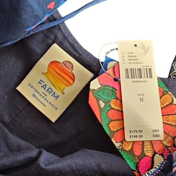 Farm Rio x Anthropologie Puff-Sleeve Ruffled Floral Romper, Picnic, Size M, NWT - Picture 4 of 13